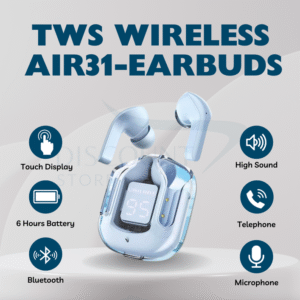 Air 31 TWS Transparent Wireless Earbuds with LED Display and Bluetooth 5.3